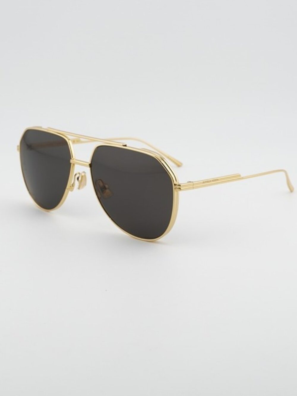 Bottega Veneta BV1465S 001 Unisex Sunglasses Gold Aviator Frame, Grey Lenses